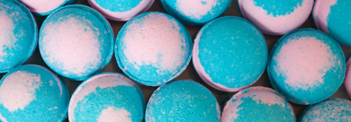 Upclose photo of Cotton Candy bath bombs