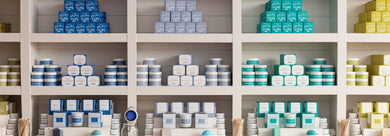 Old Whaling Co flagship King Street shop shelves with best selling scents displayed