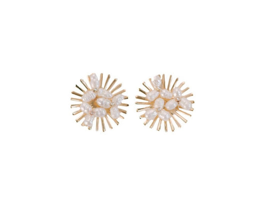 St Armands pearl and gold earrings made in Sarasota, FL