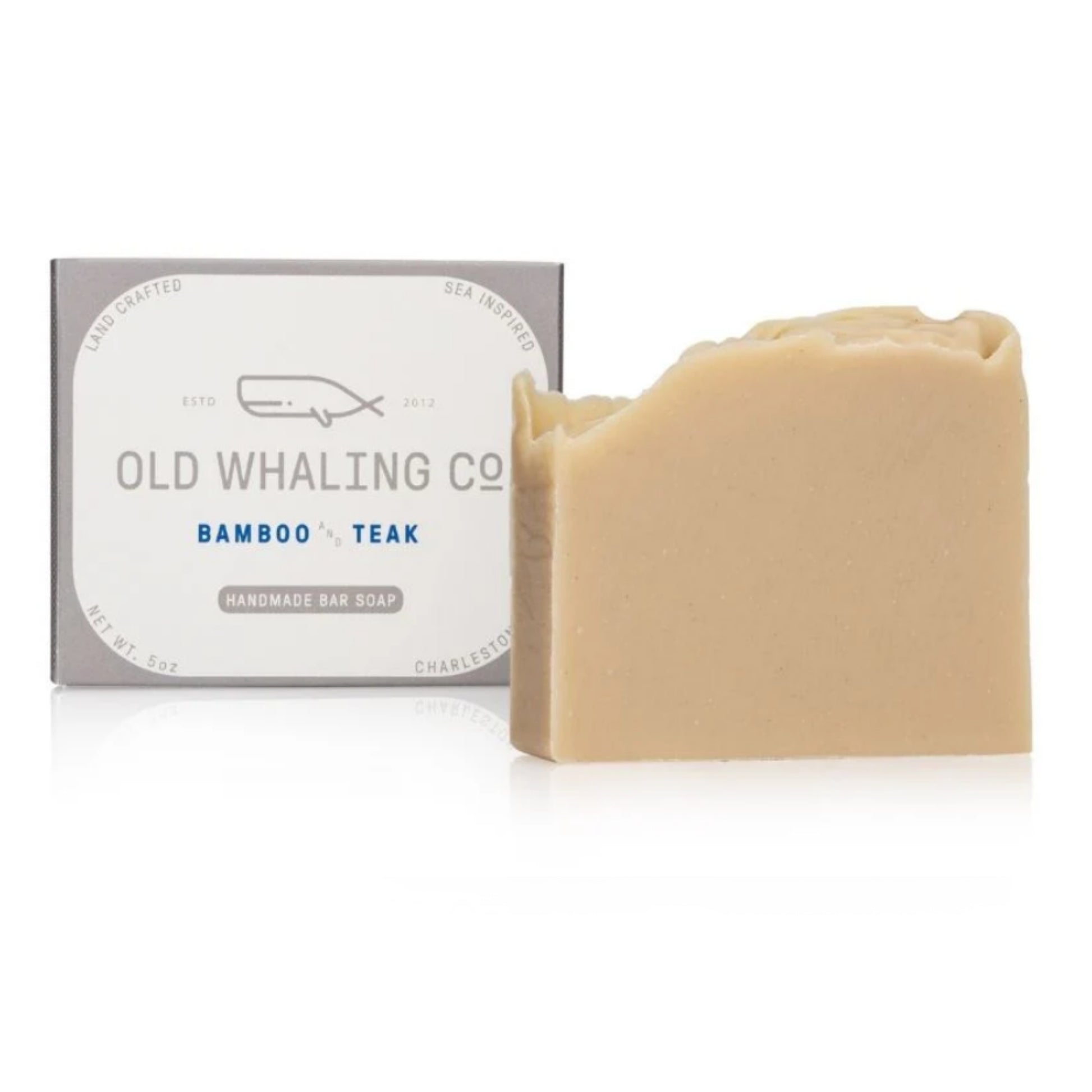 Bamboo & Teak Bar Soap and packaging on white background