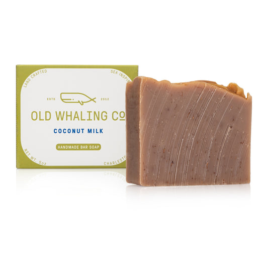 Coconut Milk Bar Soap and packaging on white background