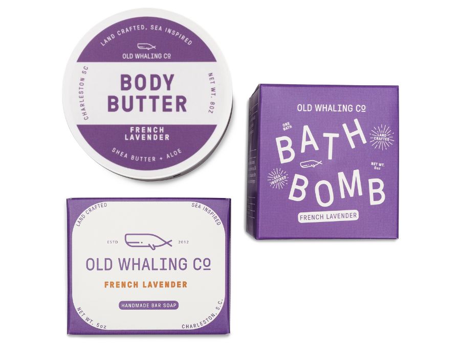 Old Whaling Company French Lavender bath bundle soap bath bombs and body butter handmade In Charleston, SC