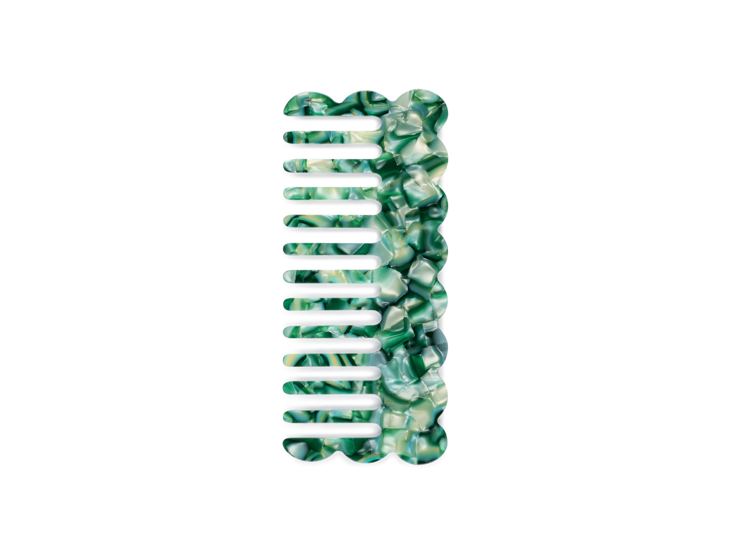 Wavy Hair Comb in Green