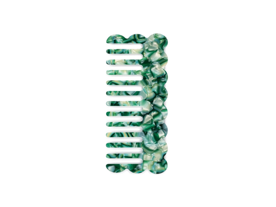 Acetate green hair comb