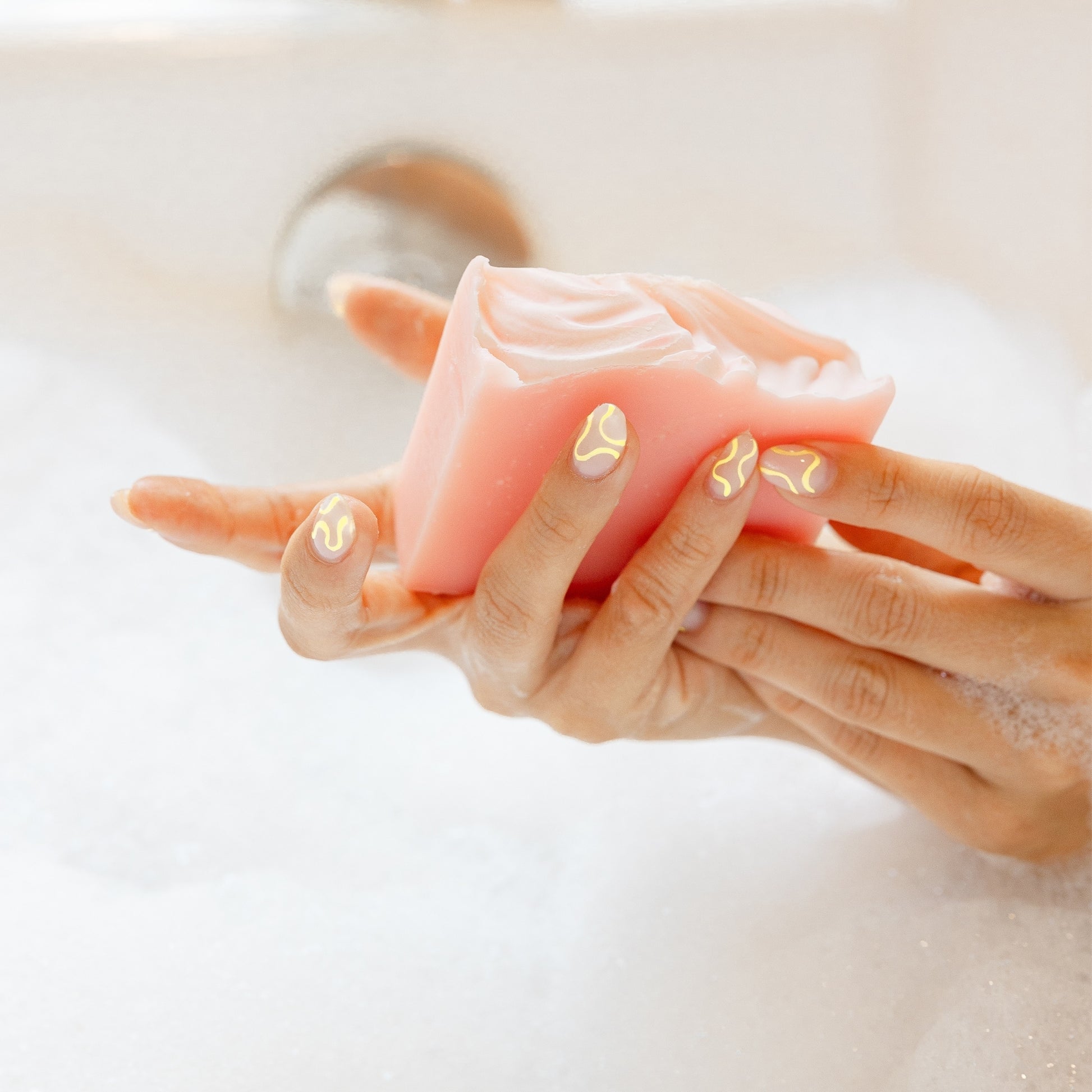 Holding Magnolia Bar Soap 