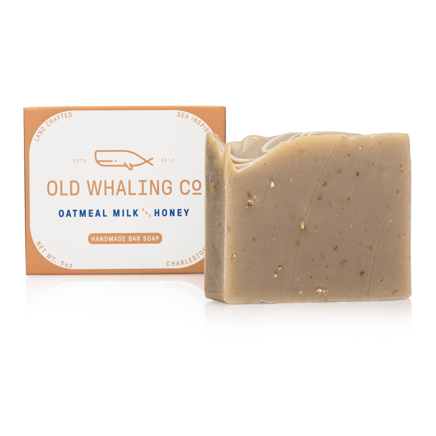 Oatmeal Milk & Honey Bar Soap and packaging on white background