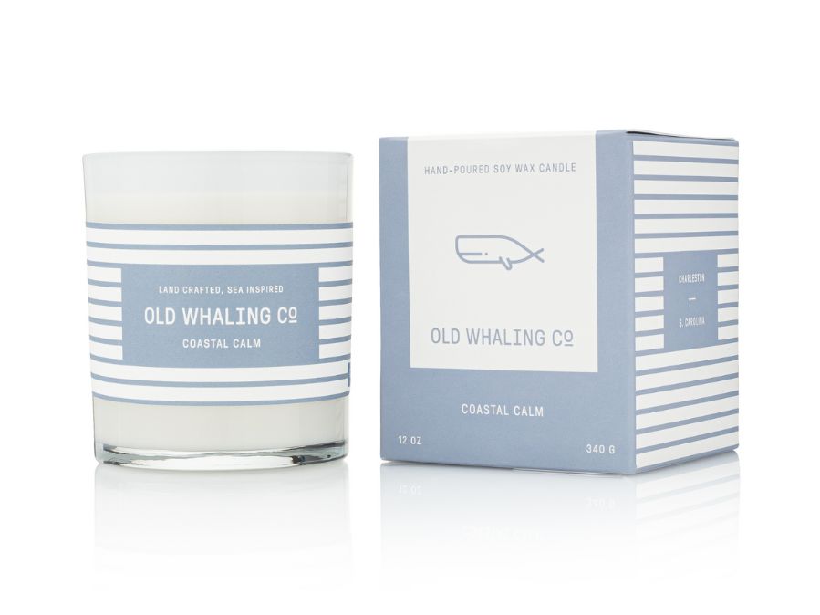 Old Whaling Co Coastal Calm  Ocean Scented Light Blue Soy Wax Candle handmade in Charleston, South Carolina