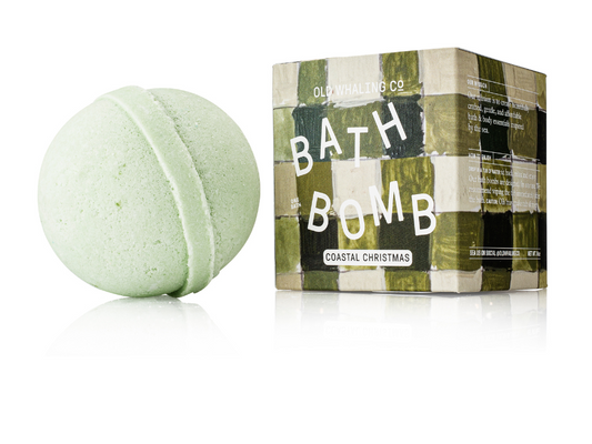 Old Whaling Co Coastal Christmas bath bomb handmade in Charleston, South Carolina