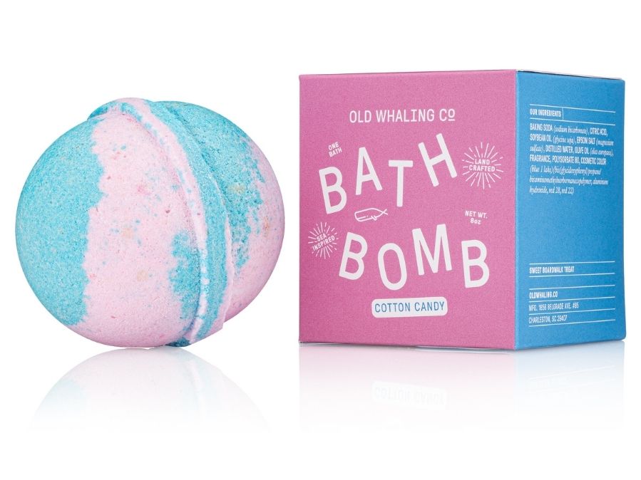 Old Whaling Co Cotton Candy Bath Bomb handmade in Charleston, South Carolina