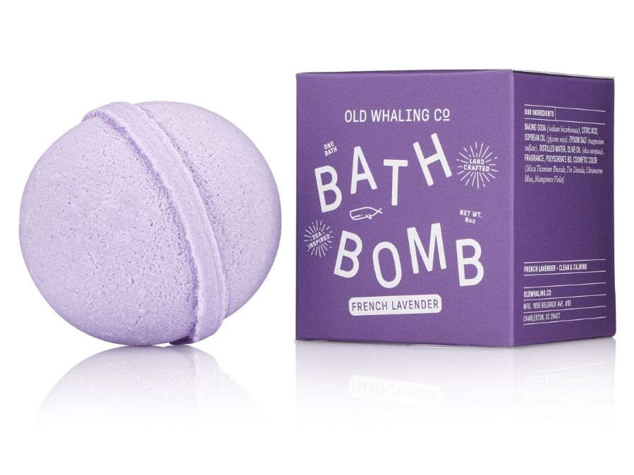 Old Whaling Co French Lavender Bath Bomb handmade in Charleston, South Carolina