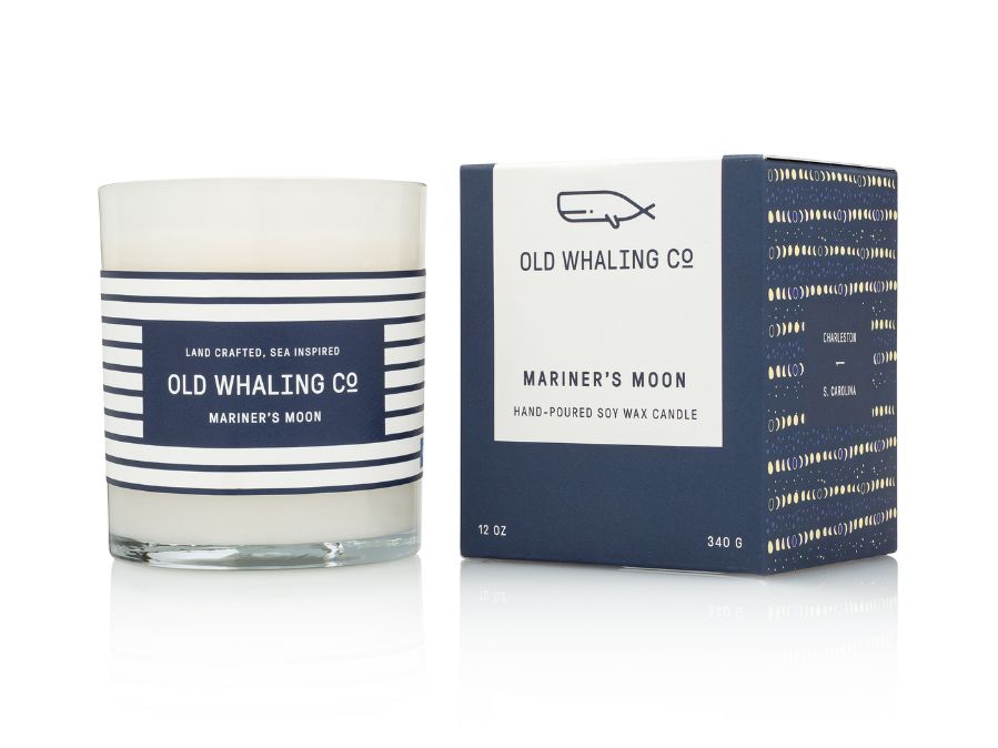 Old Whaling Co Mariner's Moon Oud Woods Sandalwood Amber Rose Soy Wax Candle handmade in Charleston, South Carolina