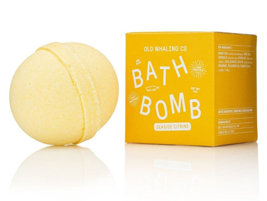 Old Whaling Co Seaside Citrine Bath Bomb handmade in Charleston, South Carolina