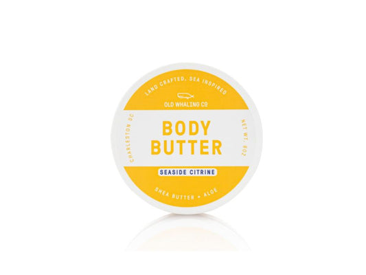 Old Whaling Co Seaside Citrine Citrus Lemon Scented Body Butter handmade in Charleston, South Carolina