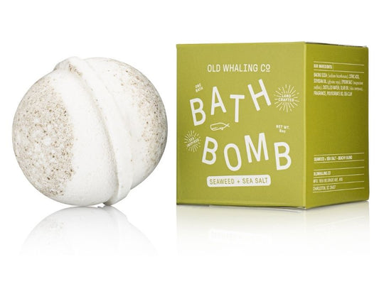 Old Whaling Co Seaweed and Sea Salt Bath Bomb handmade in Charleston, South Carolina