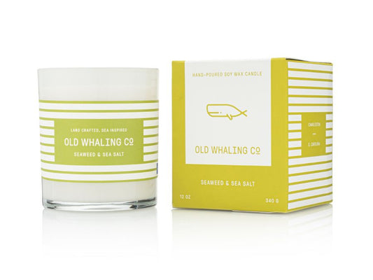 Old Whaling Co Seaweed & Sea Salt Soy Wax Candle handmade in Charleston, South Carolina