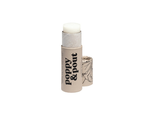 Poppy & Pout Island Coconut lip balm handmade in Idaho Falls, ID