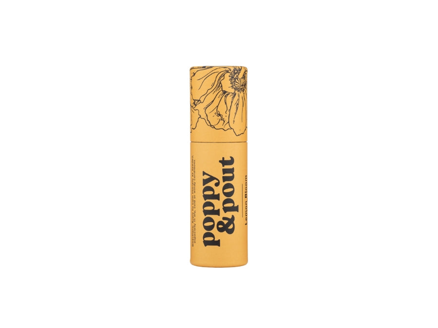 Poppy & Pout Lemon Bloom lip balm handmade in Idaho Falls, ID