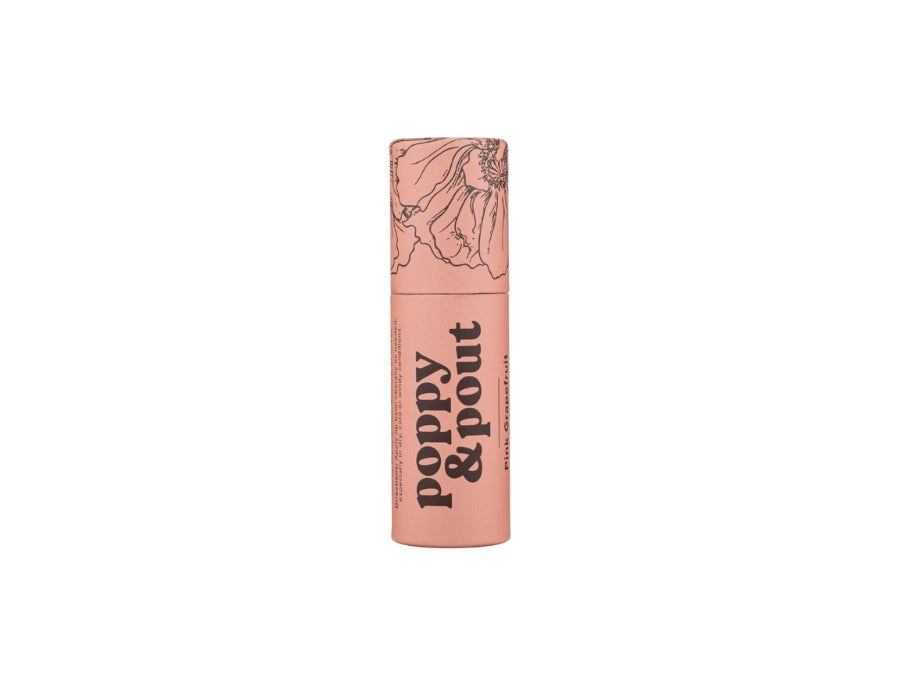 Poppy & Pout Pink Grapefruit lip balm handmade in Idaho Falls, ID