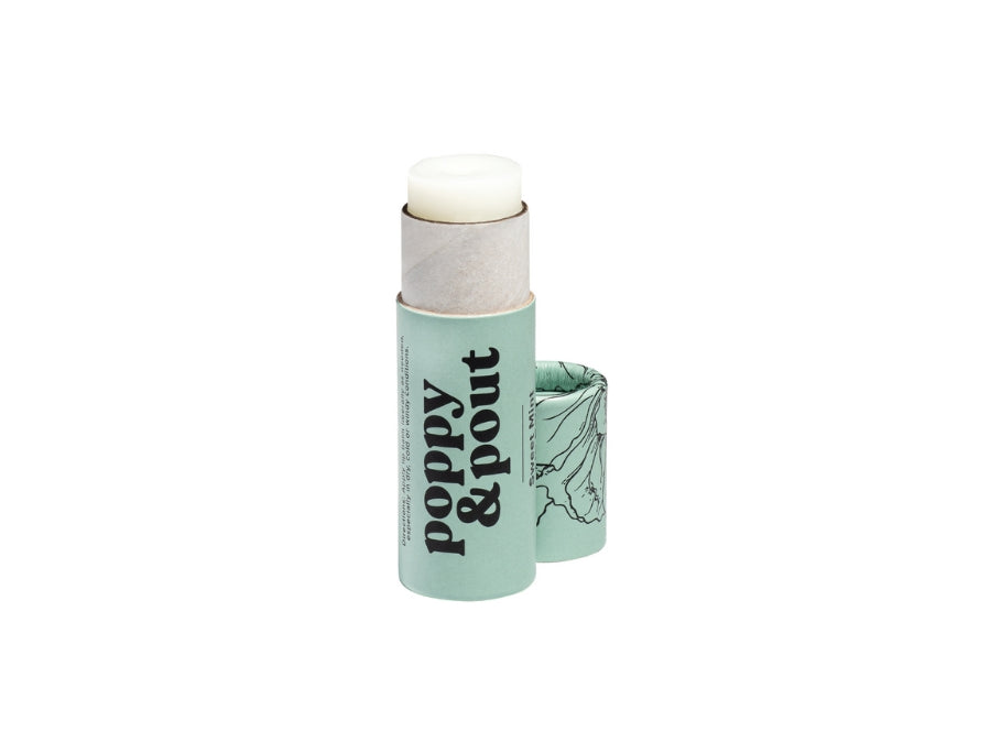 Poppy & Pout Sweet Mint lip balm handmade in Idaho falls, ID