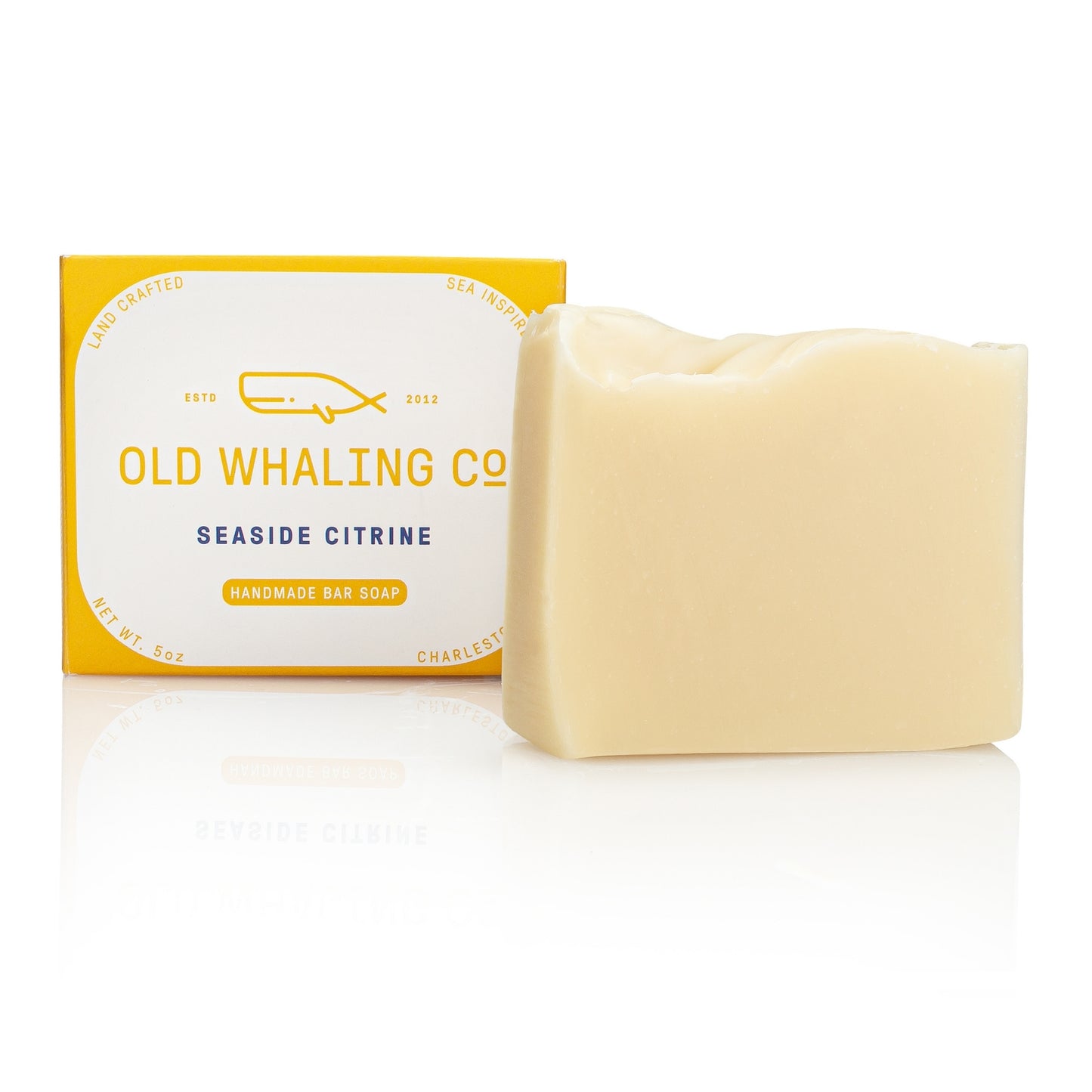 Seaside Citrine Bar Soap and packaging on white background