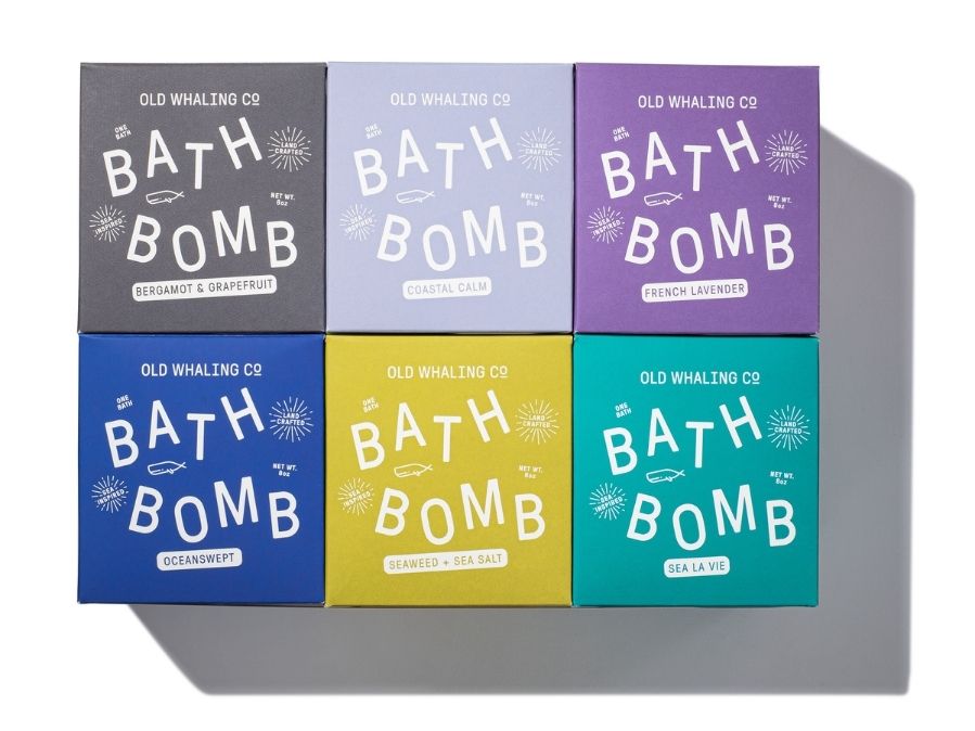 Six Bath Bomb Bundle with Bergamot & Grapefruit, Coastal Calm, French Lavender, Oceanswept, Seaweed & Sea Salt, Sea La Vie