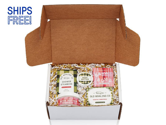 Holiday gift box with Coastal Christmas and Sugar Plum Ferry items