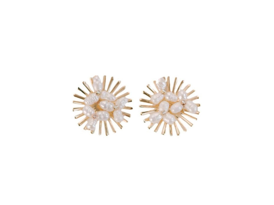 St Armands pearl and gold earrings made in Sarasota, FL