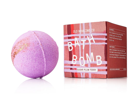 Old Whaling Company Sugar Plum Ferry bath bomb handmade in Charleston, SC