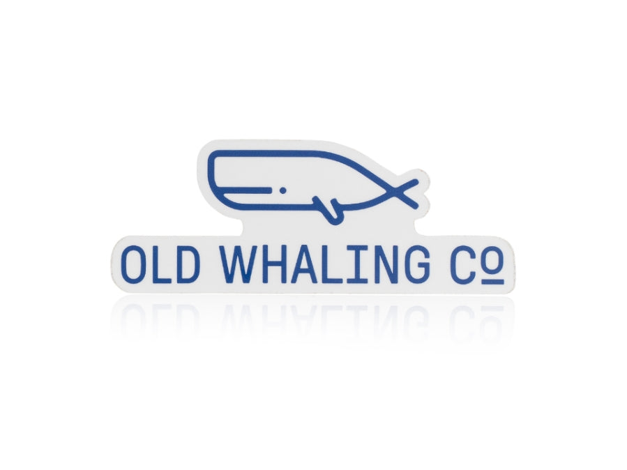 Old Whaling Company logo sticker with company name and whale